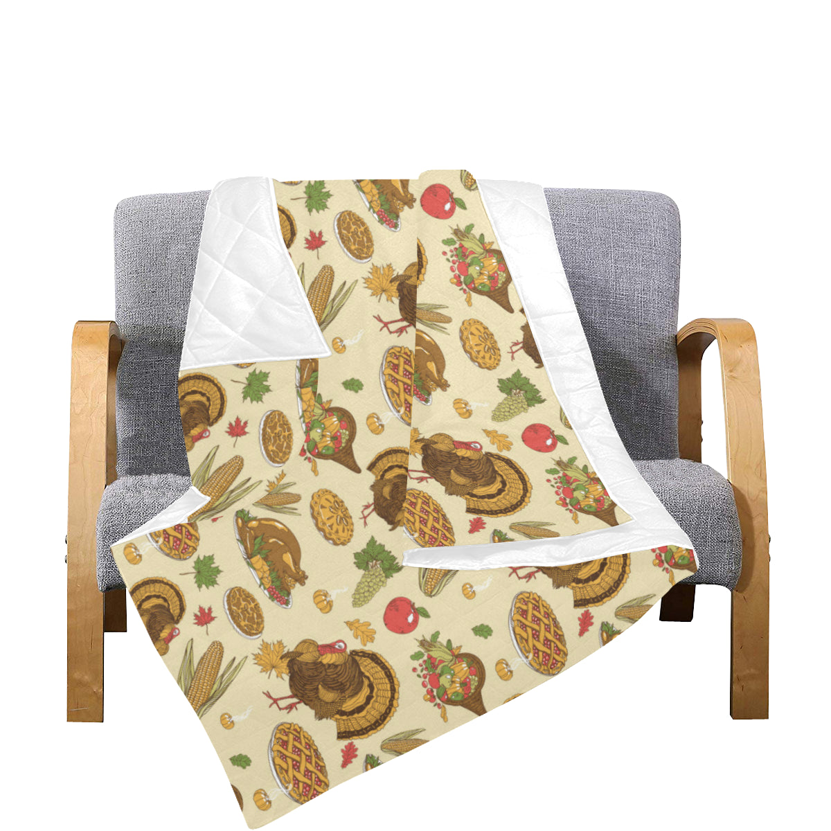 Turkey Pattern Print Design 02 Premium Quilt