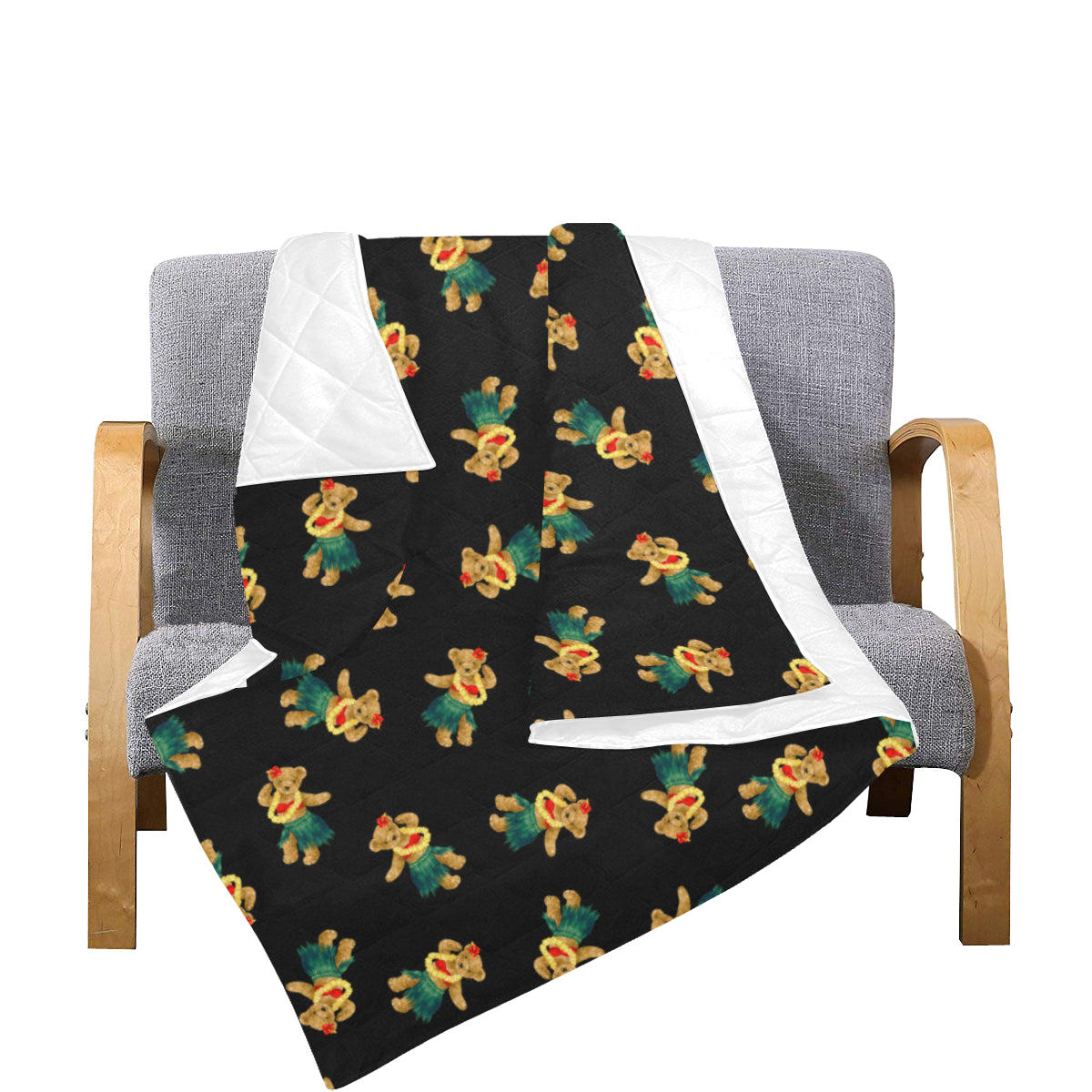 Hula Bear Pattern Print Design 06 Premium Quilt