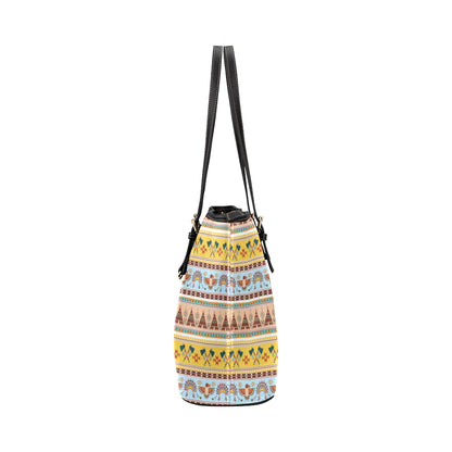 Native American Pattern Design Print Leather Tote Bag
