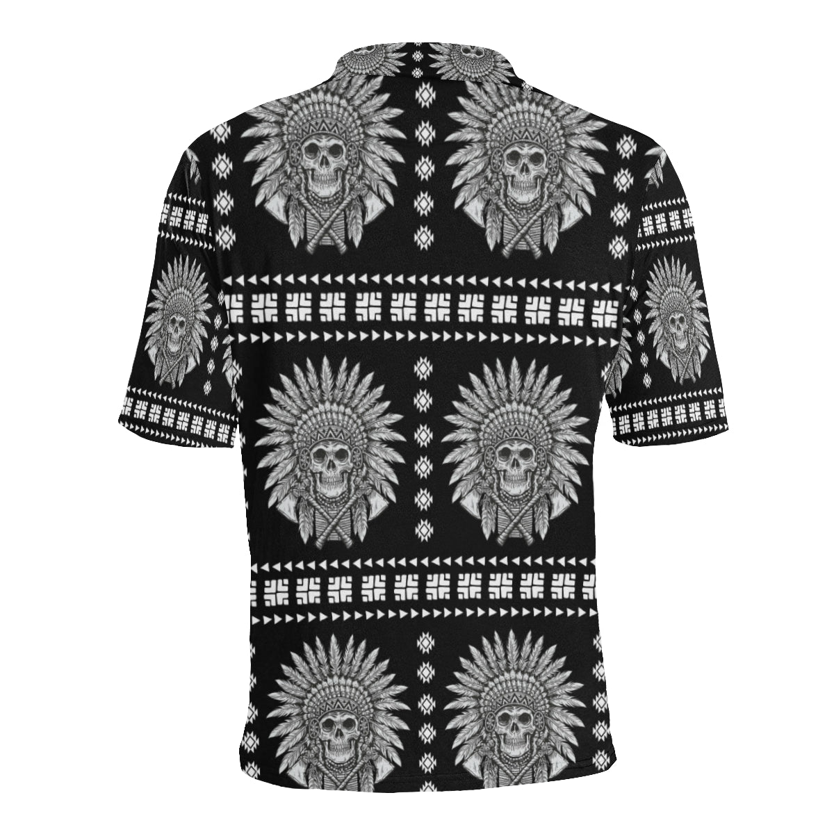 Native American Indian Skull Men Polo Shirt