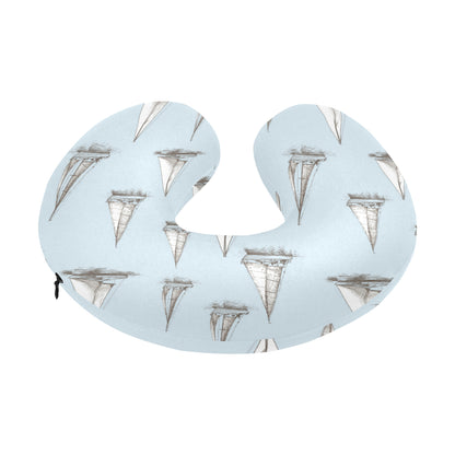 Sailing Ships Pattern Print Design A01 U-Shaped Travel Neck Pillow