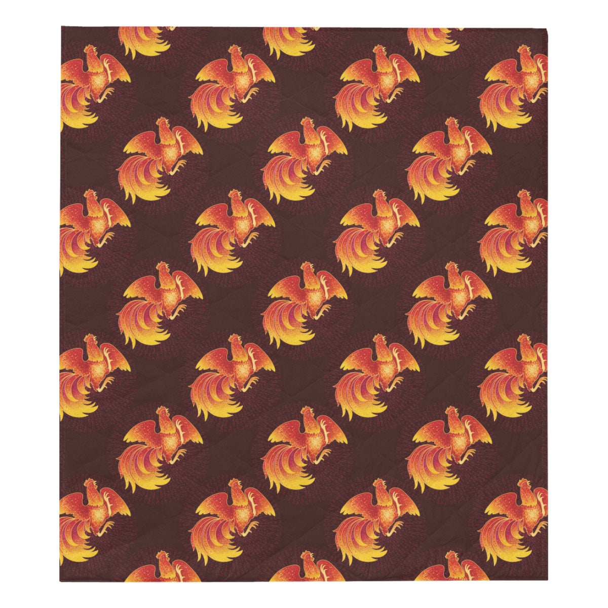 Rooster Pattern Print Design A04 Premium Quilt