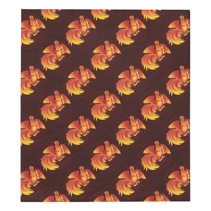 Rooster Pattern Print Design A04 Premium Quilt