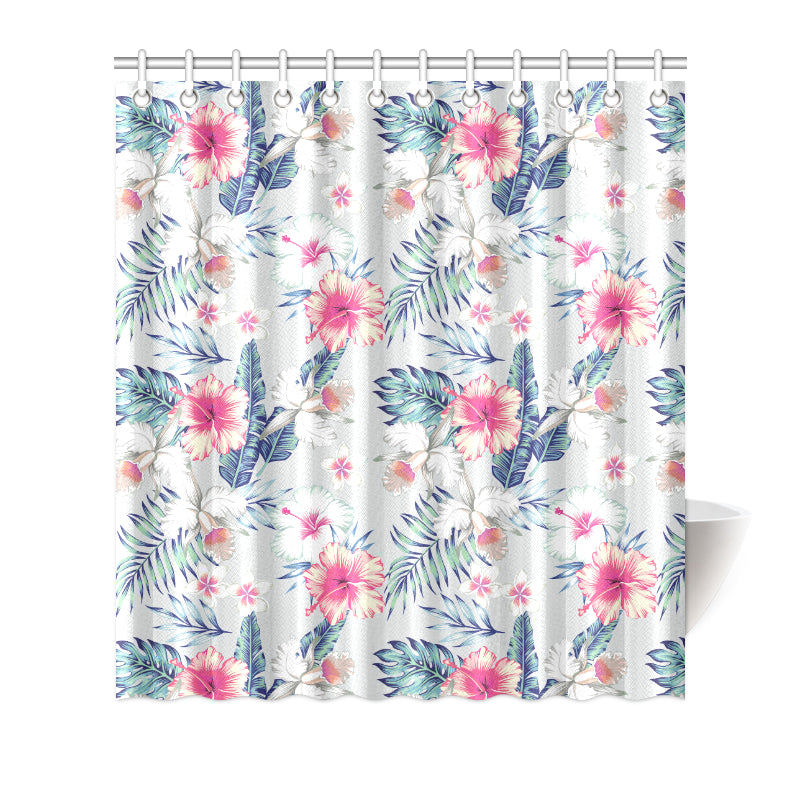 Hibiscus Print Shower Curtain