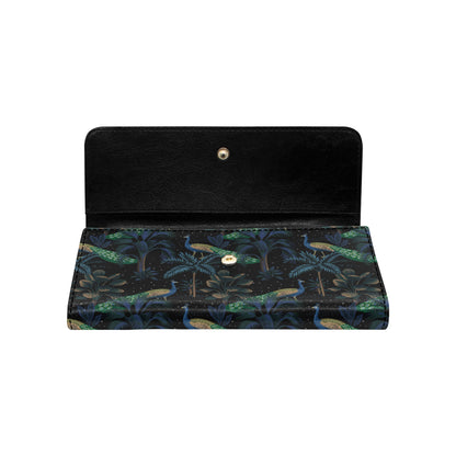 Rainforest Peacock Pattern Print Design A04 Women's Trifold Wallet