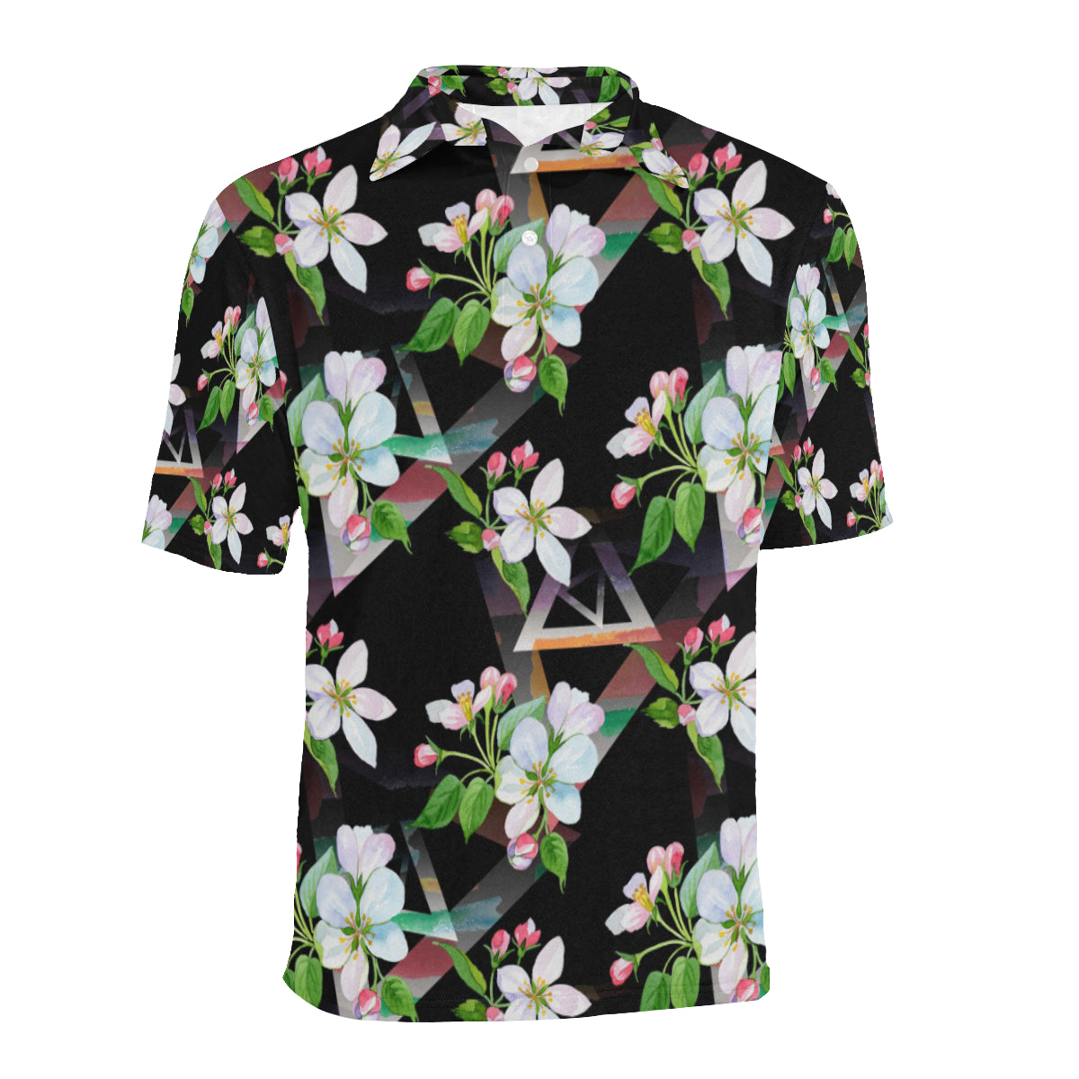 Apple blossom Pattern Print Design AB07 Men Polo Shirt