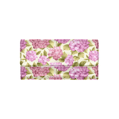 Hydrangea Pattern Print Design HD05 Women's Trifold Wallet