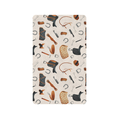 Equestrian Equipment Print Pattern Rubber Doormat