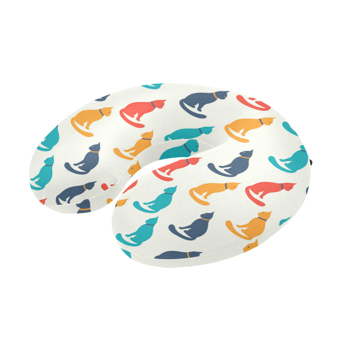 Cat Pattern Print Design 03 U-Shaped Travel Neck Pillow
