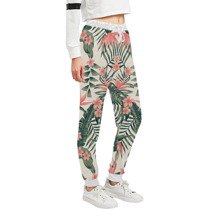 Tropical Flower Palm Leaves Unisex Sweatpants