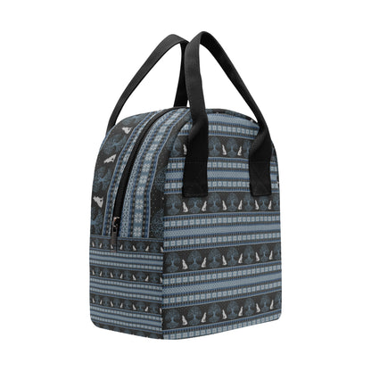 Wolf Tree of Life Knit Design Print Insulated Lunch Bag