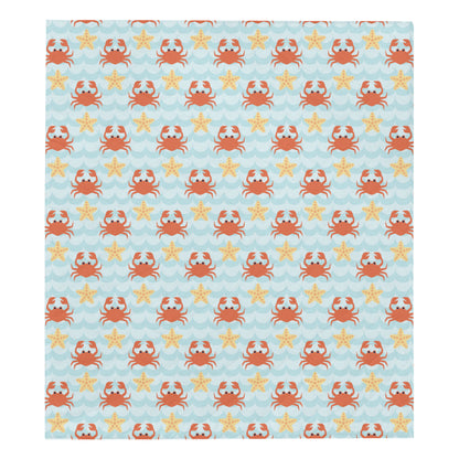 Crab Pattern Print Design 03 Premium Quilt