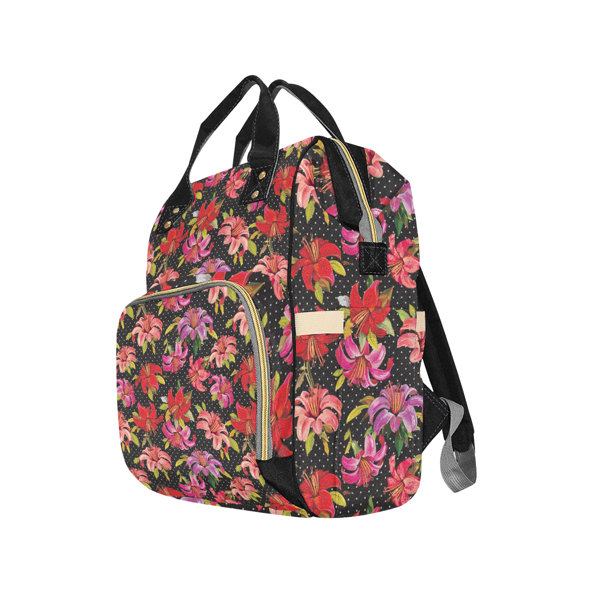 Lily Pattern Print Design LY012 Diaper Bag Backpack