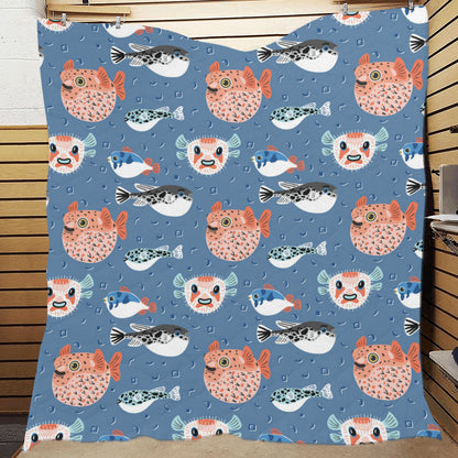 Fugu Pattern Print Design 02 Premium Quilt