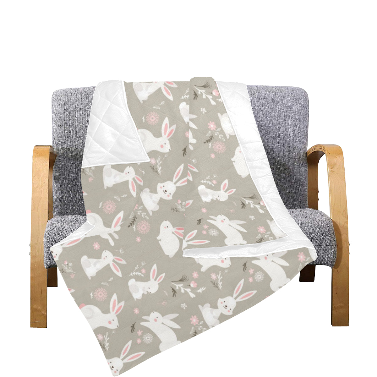 Rabbit Pattern Print Design RB03 Premium Quilt