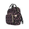 Flamingo Pink Print Pattern Diaper Bag Backpack