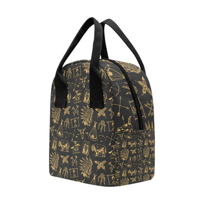 American indian Gold Style Insulated Lunch Bag