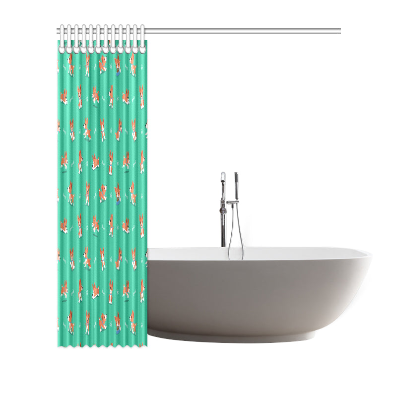 Basenji Pattern Print Design 02 Shower Curtain