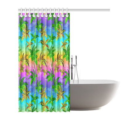 Palm Tree Rainbow Pattern Shower Curtain