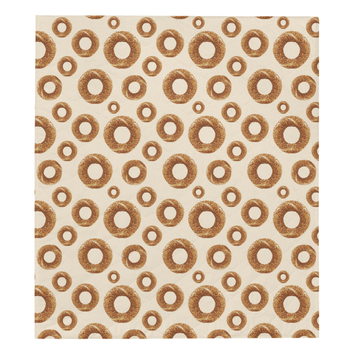 Bagel Pattern Print Design 01 Premium Quilt