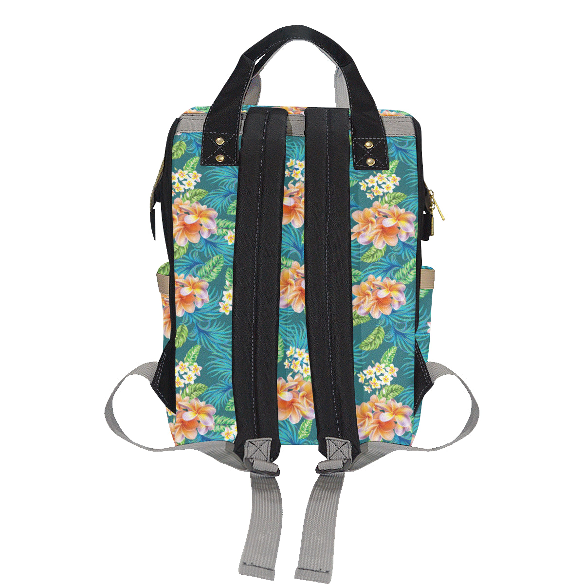 Plumeria Tropical Flower Design Print Diaper Bag Backpack