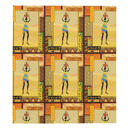 African Girl Design Premium Quilt