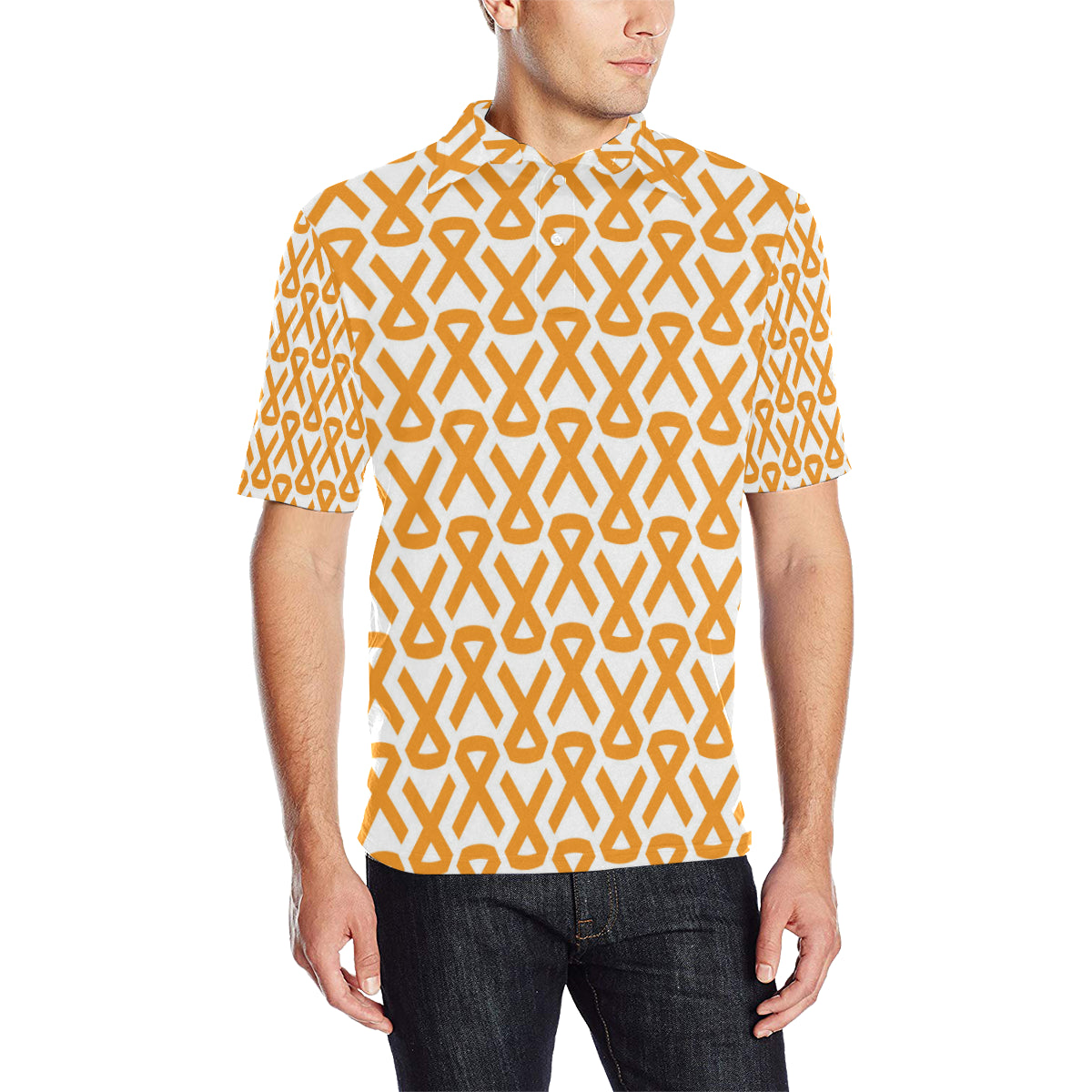 Appendix cancer Pattern Print Design 02 Men Polo Shirt