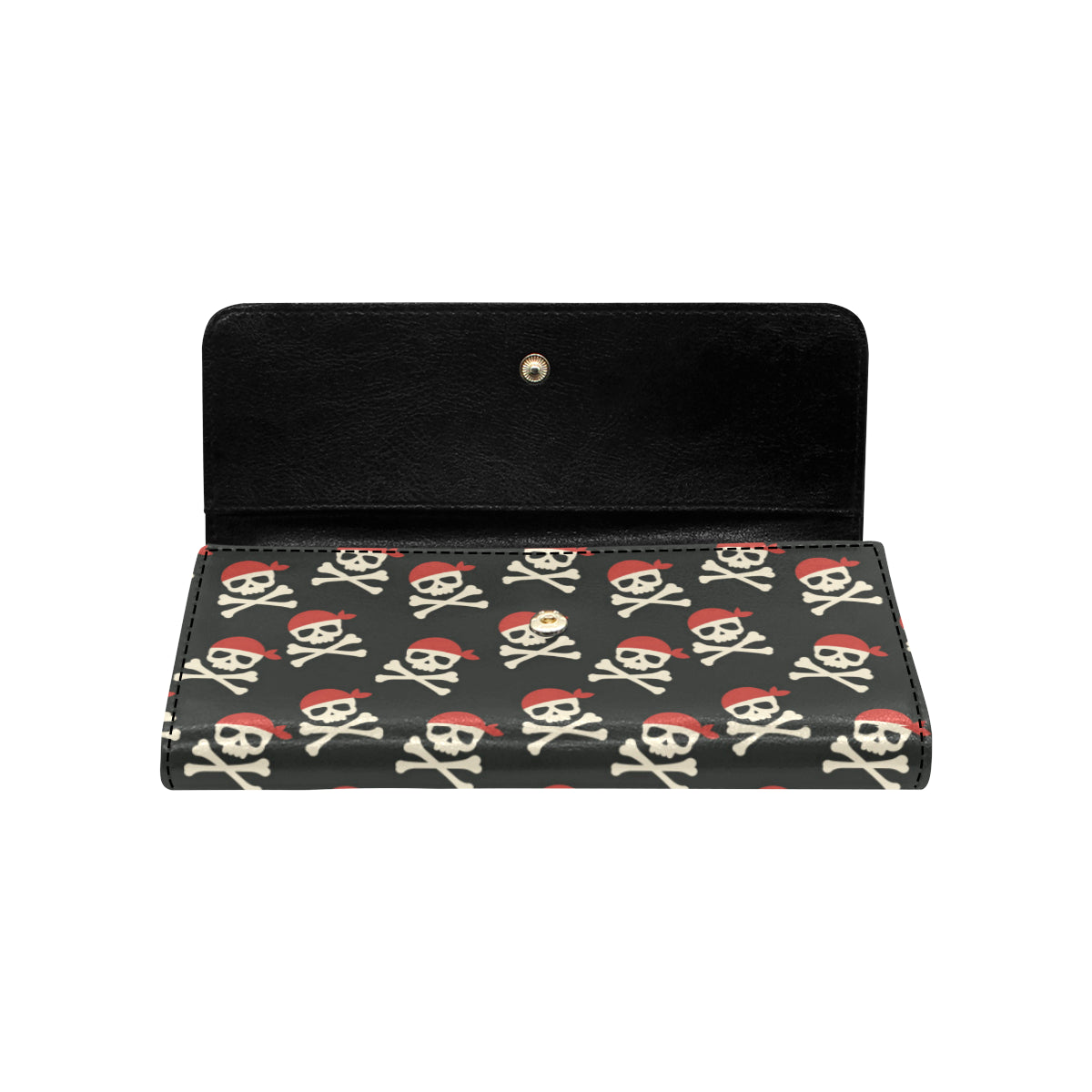 Pirate Pattern Print Design A04 Women's Trifold Wallet