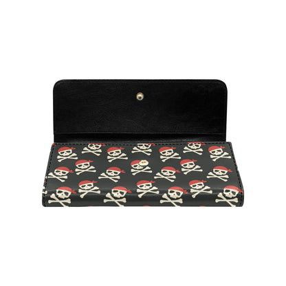 Pirate Pattern Print Design A04 Women's Trifold Wallet