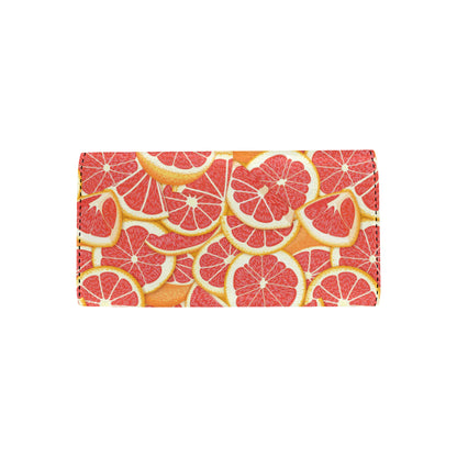 Grapefruit Pattern Print Design GF02 Women's Trifold Wallet