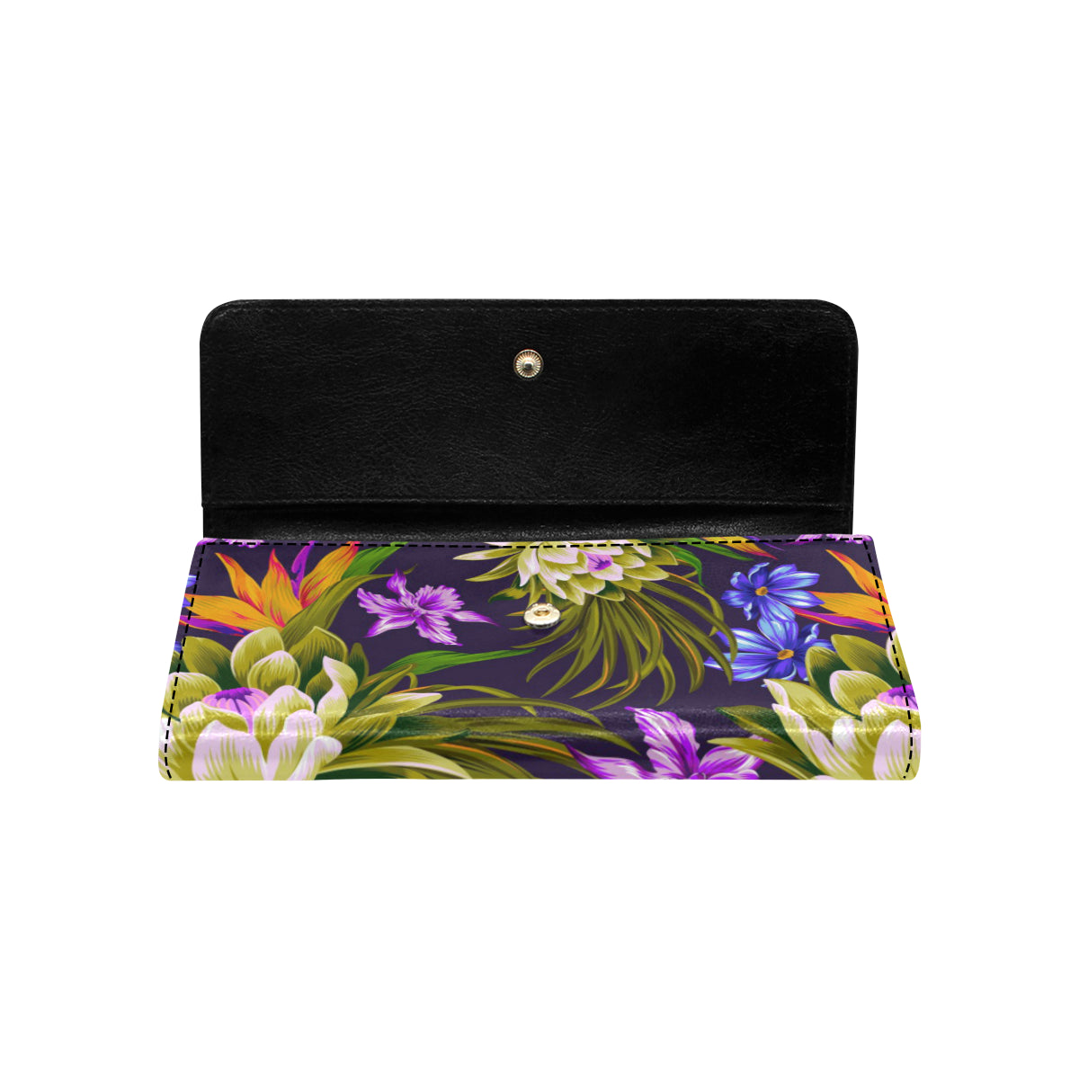 Water Lily Pattern Print Design WL08 Women's Trifold Wallet