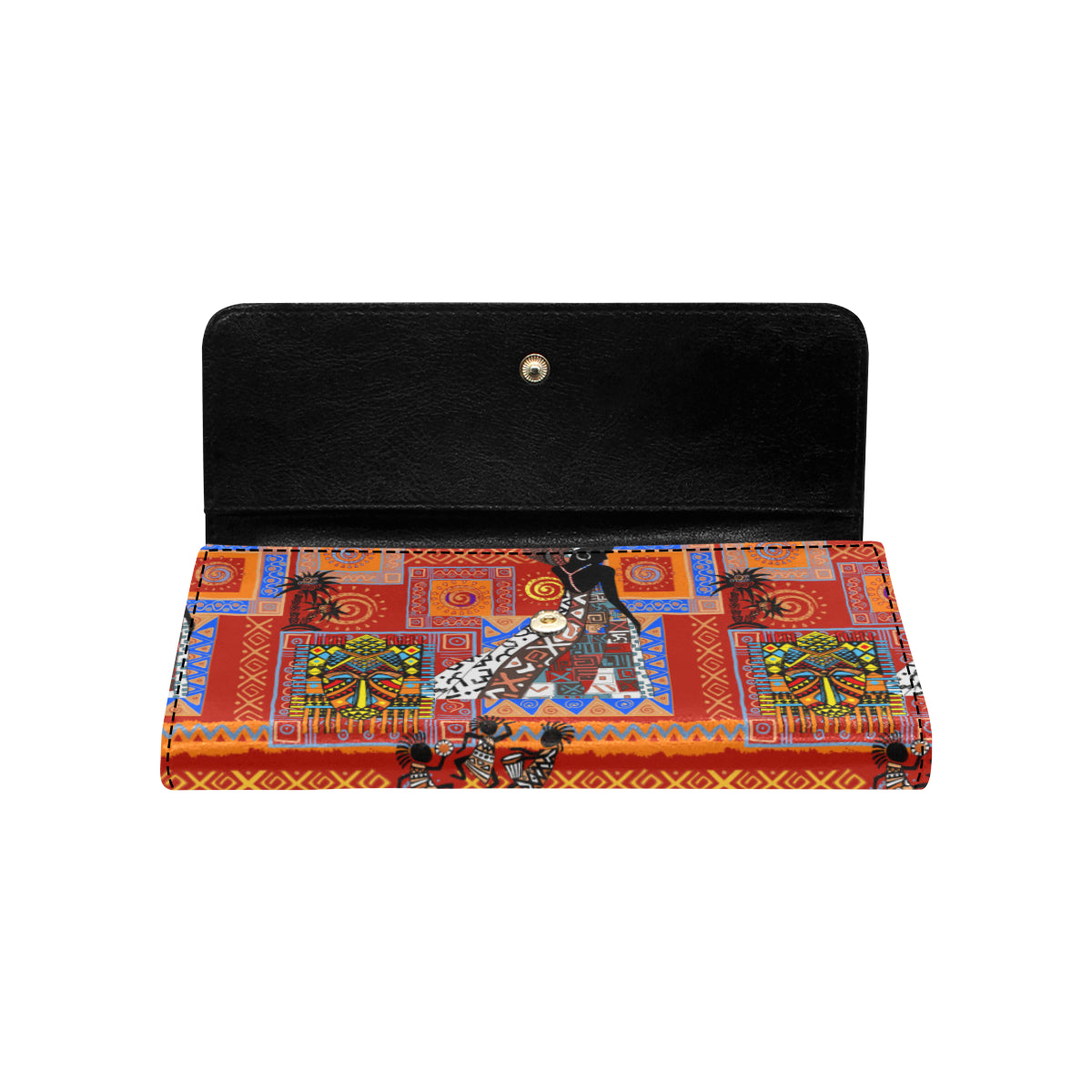 African Print Pattern Women's Trifold Wallet