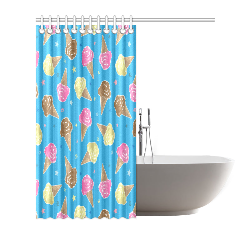 Ice Cream Pattern Print Design 01 Shower Curtain