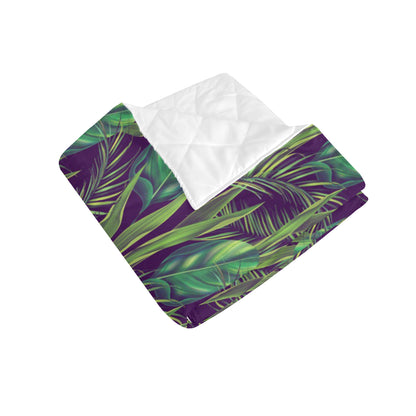 Palm Leaves Pattern Print Design PL03 Premium Quilt