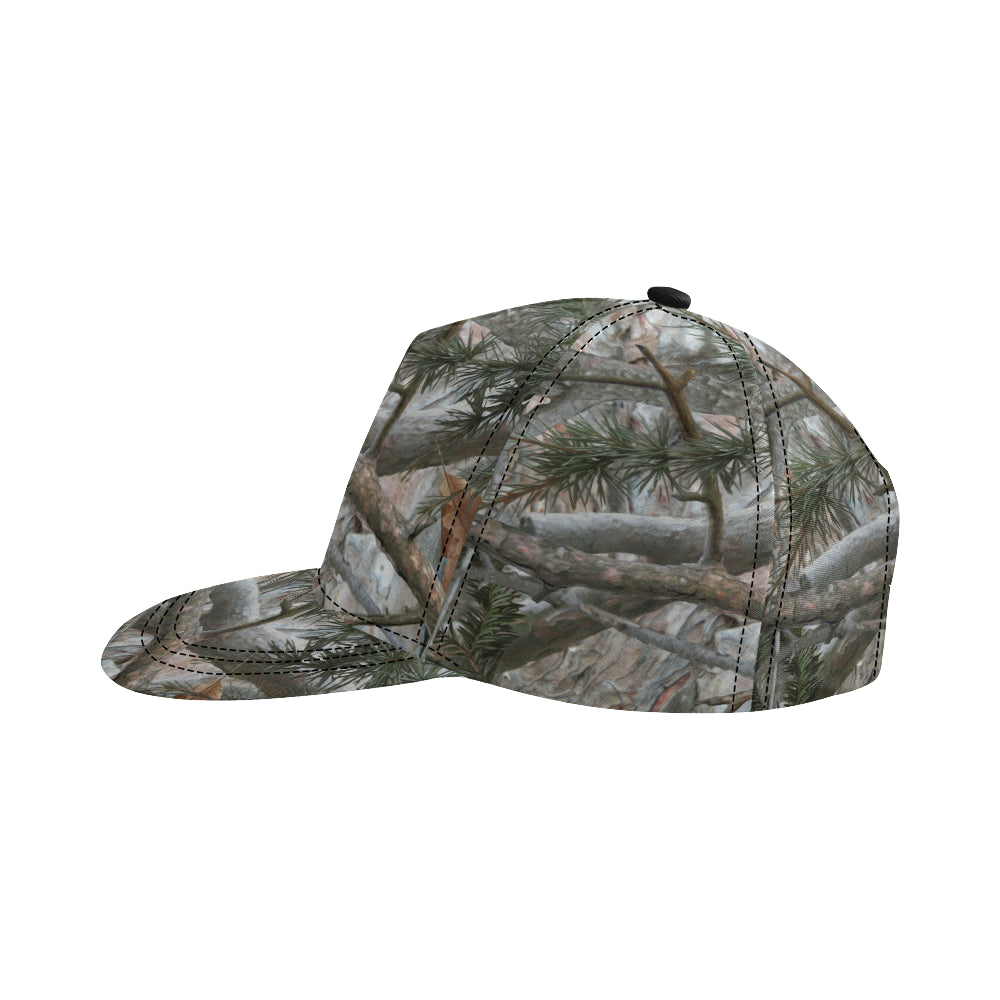 Camo Realistic Tree Forest Pattern Snapback Cap