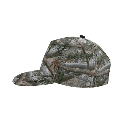 Camo Realistic Tree Forest Pattern Snapback Cap