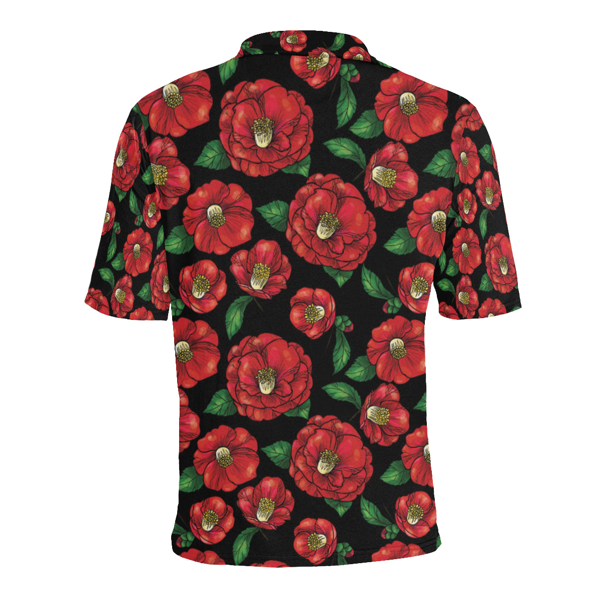 Camellia Pattern Print Design CM07 Men Polo Shirt
