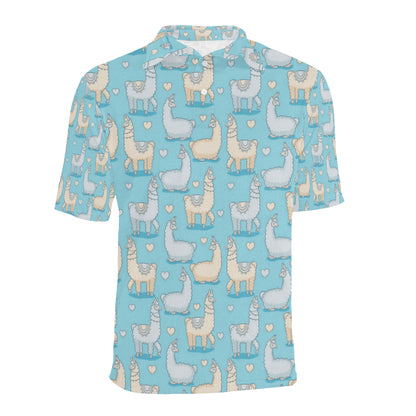 Alpaca Pattern Print Design 06 Men Polo Shirt