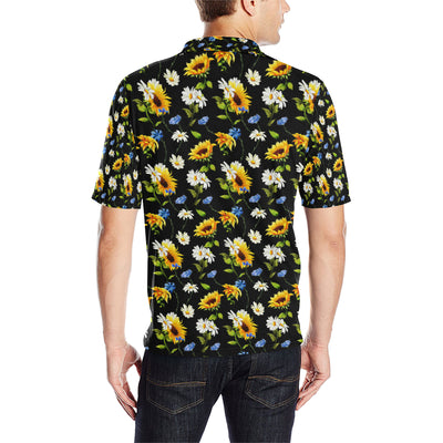 Sunflower Chamomile Bright Color Print Men Polo Shirt