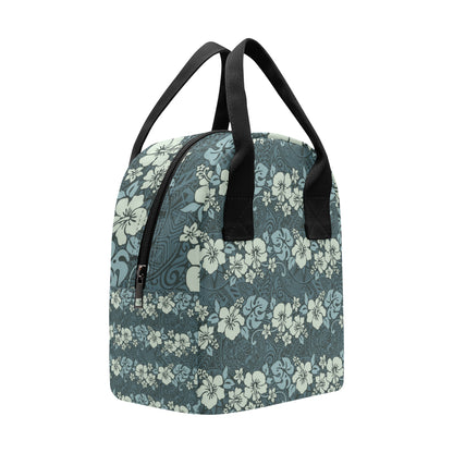 Flower Hawaiian Hibiscus Style Print Pattern Insulated Lunch Bag