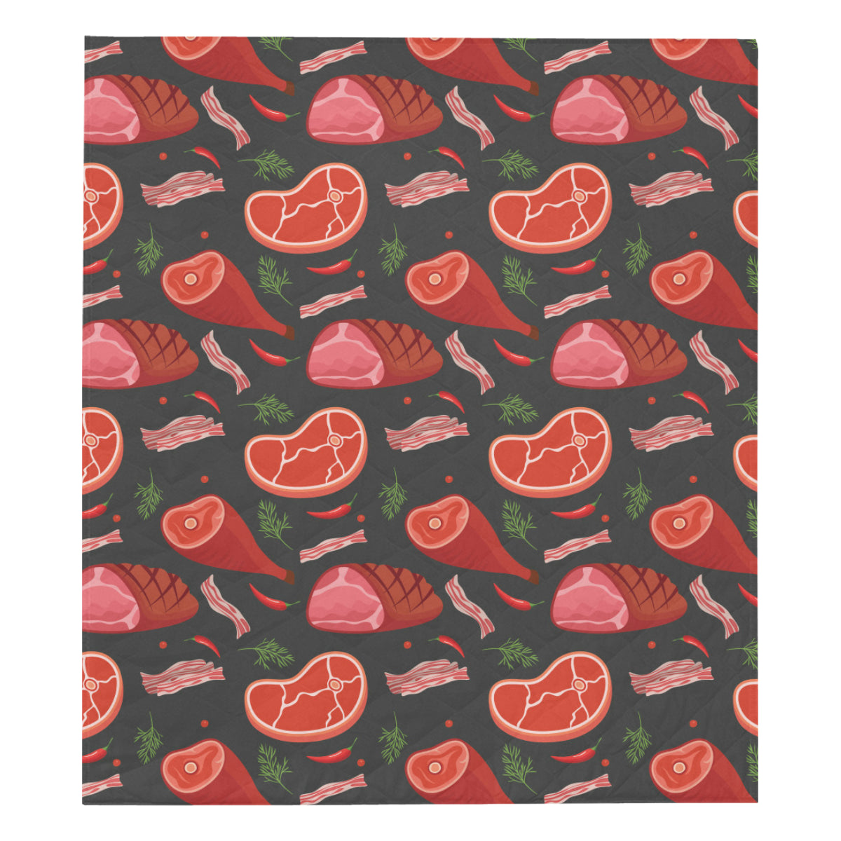 Meat Pattern Print Design 03 Premium Quilt