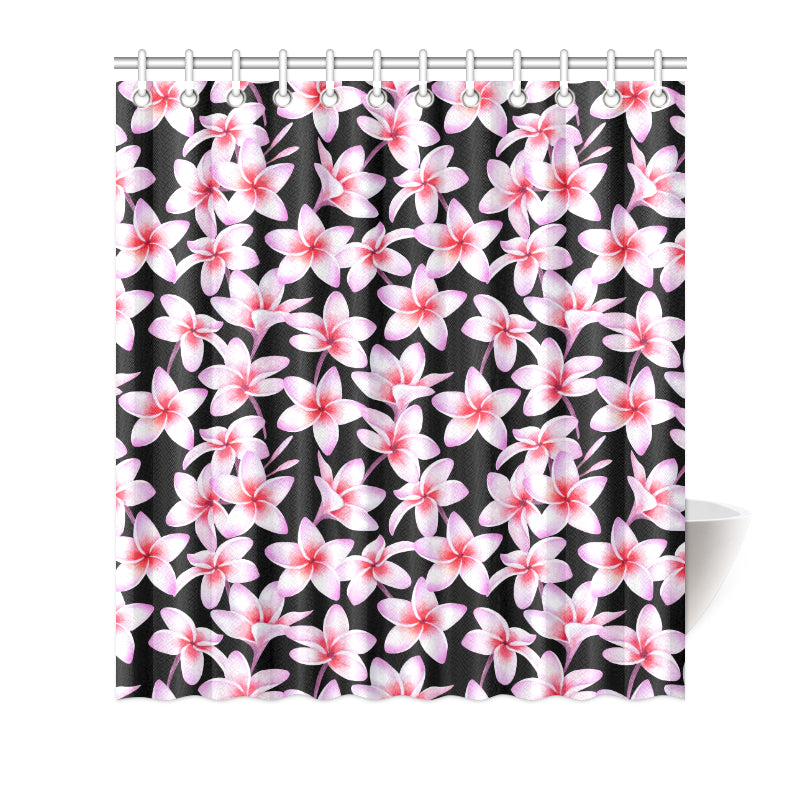 Pink Plumeria Pattern Print Design PM09 Shower Curtain