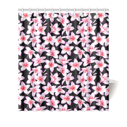Pink Plumeria Pattern Print Design PM09 Shower Curtain