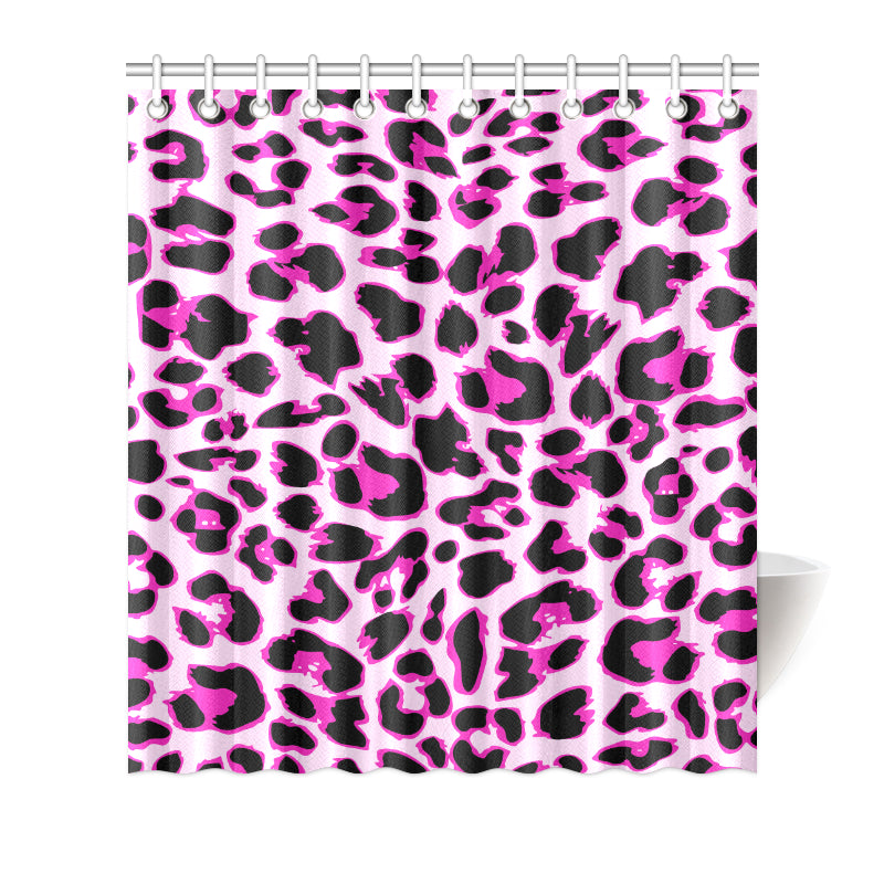 Pink Leopard Print Shower Curtain