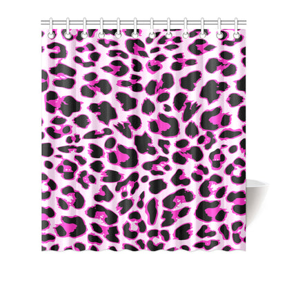 Pink Leopard Print Shower Curtain