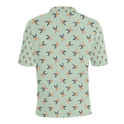 Windmill Pattern Print Design 02 Men Polo Shirt