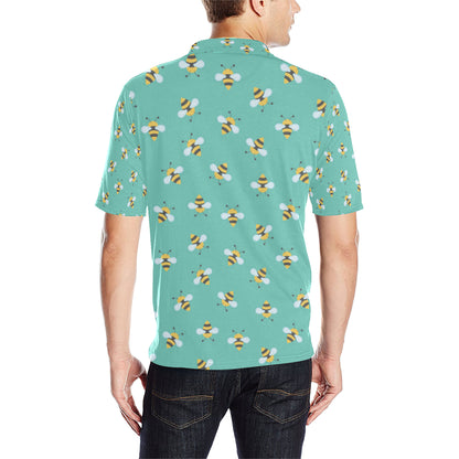 Bee Pattern Print Design 01 Men Polo Shirt