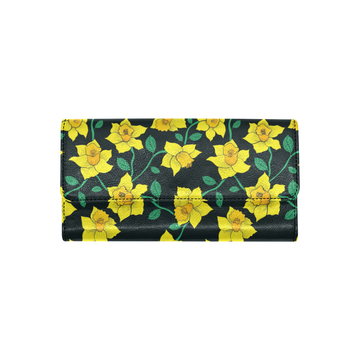 Daffodils Pattern Print Design DF03 Women's Trifold Wallet