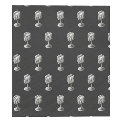Microphone Vintage Pattern Print Design 01 Premium Quilt