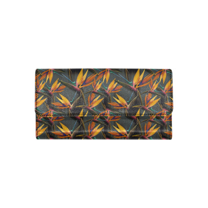 Bird Of Paradise Pattern Print Design 01 Women's Trifold Wallet